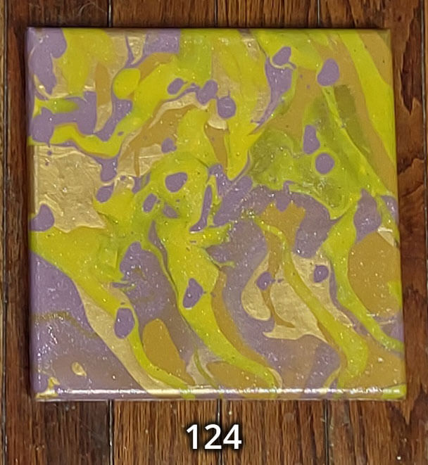 An 8x8 paint pour piece